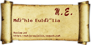 Mühle Eulália névjegykártya